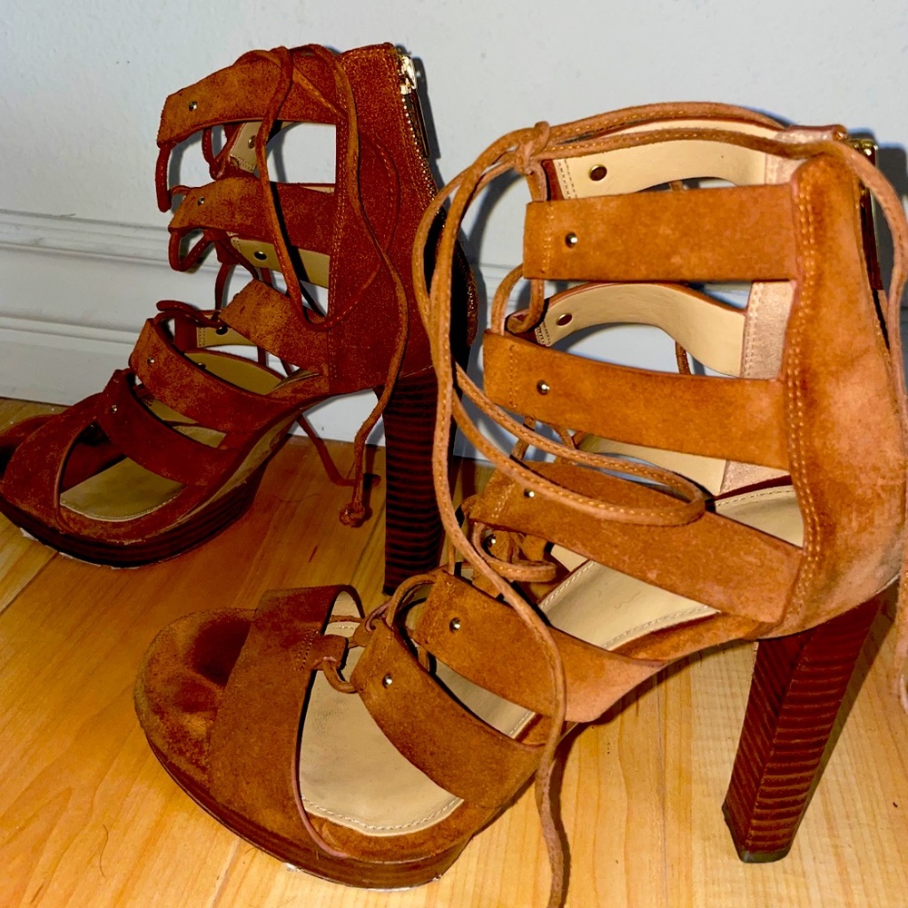 Michael Kors gladiator lace up block heels